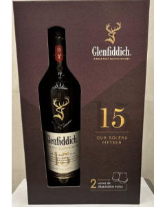 Виски Гленфиддик 15 лет Солера Резерв + 2 стакана 0,7л (3 бут короб)